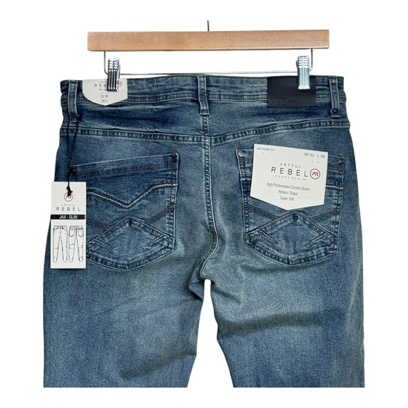 Artful Rebel Jax Slim Fit Denim Jeans Mens 32x30 High Performance Stretch - Picture 4 of 7